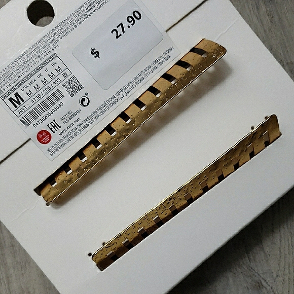 NWT Limited Edition Zara Gold Textured Cuff Bracelet Bohemian Hippie Festival - Picture 8 of 11